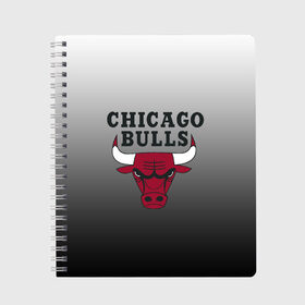 Тетрадь с принтом JORDAN CHICAGO BULLS , 100% бумага | 48 листов, плотность листов — 60 г/м2, плотность картонной обложки — 250 г/м2. Листы скреплены сбоку удобной пружинной спиралью. Уголки страниц и обложки скругленные. Цвет линий — светло-серый
 | basketball | jordan | michael | michael jordan | баскетбол | джордан | майкл | стиль