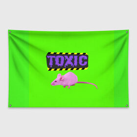 Флаг-баннер с принтом Toxic , 100% полиэстер | размер 67 х 109 см, плотность ткани — 95 г/м2; по краям флага есть четыре люверса для крепления | animals | rat | toxic | животные | крыса | токсик