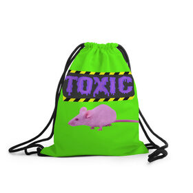 Рюкзак-мешок 3D с принтом Toxic , 100% полиэстер | плотность ткани — 200 г/м2, размер — 35 х 45 см; лямки — толстые шнурки, застежка на шнуровке, без карманов и подкладки | animals | rat | toxic | животные | крыса | токсик