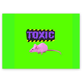 Поздравительная открытка с принтом Toxic , 100% бумага | плотность бумаги 280 г/м2, матовая, на обратной стороне линовка и место для марки
 | Тематика изображения на принте: animals | rat | toxic | животные | крыса | токсик
