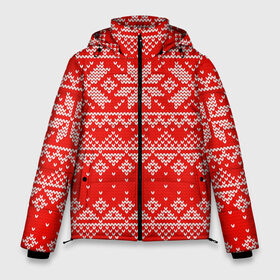 Мужская зимняя куртка 3D с принтом Красный зимний орнамент , верх — 100% полиэстер; подкладка — 100% полиэстер; утеплитель — 100% полиэстер | длина ниже бедра, свободный силуэт Оверсайз. Есть воротник-стойка, отстегивающийся капюшон и ветрозащитная планка. 

Боковые карманы с листочкой на кнопках и внутренний карман на молнии. | Тематика изображения на принте: geometry | new year | pattern | retro | snow | winter | аляска | вязаный | геометрия | девяностые | дед мороз | зима | ковер | новогодние | новый год | олени | паттерн | подарок | ретро | рождество | свитер | снег | снеговик