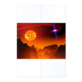 Магнитный плакат 2Х3 с принтом космос , Полимерный материал с магнитным слоем | 6 деталей размером 9*9 см | 3d | горы | космос | планета | солнце