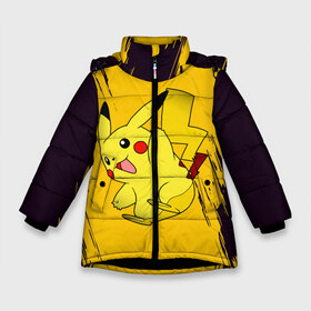 Зимняя куртка для девочек 3D с принтом Happy Pikachu , ткань верха — 100% полиэстер; подклад — 100% полиэстер, утеплитель — 100% полиэстер. | длина ниже бедра, удлиненная спинка, воротник стойка и отстегивающийся капюшон. Есть боковые карманы с листочкой на кнопках, утяжки по низу изделия и внутренний карман на молнии. 

Предусмотрены светоотражающий принт на спинке, радужный светоотражающий элемент на пуллере молнии и на резинке для утяжки. | anime | baby | cartoon | cute | kawaii | pika pika | pokemon | аниме | анимешные | глаза | детям | зайчик | зверек | кавайный | кот | котенок | кролик | малыш | милый | мордочка | мультяшный | няшный | пика пика | пикачу | покемон
