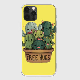 Чехол для iPhone 12 Pro Max с принтом free hugs , Силикон |  | free hugs | бесплатные обнимашки | кактус | кактусы | колючий кактус | милые кактусы | обнимашки