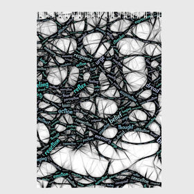 Скетчбук с принтом NEIROLINK , 100% бумага
 | 48 листов, плотность листов — 100 г/м2, плотность картонной обложки — 250 г/м2. Листы скреплены сверху удобной пружинной спиралью | абстракция | веном | наука | нейронная сеть | нейроны | превращения | сети | узор | ученые