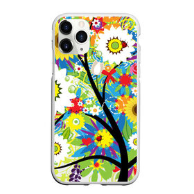 Чехол для iPhone 11 Pro Max матовый с принтом Flowering tree , Силикон |  | Тематика изображения на принте: бабочки | девушкам | зелень | природа | цветы