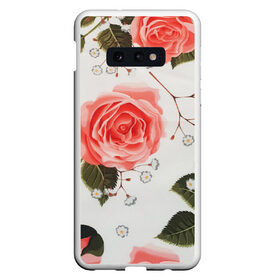 Чехол для Samsung S10E с принтом Нежные розы , Силикон | Область печати: задняя сторона чехла, без боковых панелей | арт | белый | зеленый | красная роза | красные розы | красный | рисунок | роза | розовая роза | розовые розы | розовый | розы | цветок | цветы