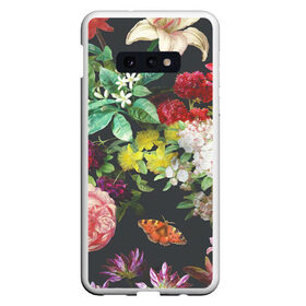 Чехол для Samsung S10E с принтом Цветы , Силикон | Область печати: задняя сторона чехла, без боковых панелей | арт | бабочка | бабочки | белая лилия | белый | желтый | зеленый | картина | краски | красный | лилии | лилия | рисунок | рисунок красками | роза | розовая роза | розовый | розы | тёмный | фиолетовый