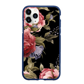 Чехол для iPhone 11 Pro Max матовый с принтом Цветы , Силикон |  | Тематика изображения на принте: арт | бутон | бутоны | зеленый | картина | рисунок | рисунок красками | розовый | темный | фиолетовый | чёрный