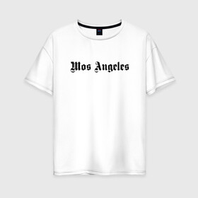 Женская футболка хлопок Oversize с принтом Mos Angeles , 100% хлопок | свободный крой, круглый ворот, спущенный рукав, длина до линии бедер
 | moscow | palm | город | гта | москва | надписи | надпись | слова