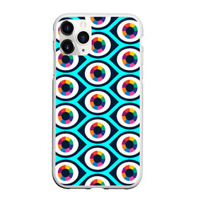 Чехол для iPhone 11 Pro матовый с принтом Глаза паттерн , Силикон |  | геометрия | глаза | иллюзия | паттерн | психоделика | радуга | цвета