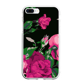 Чехол для iPhone 7Plus/8 Plus матовый с принтом Розы , Силикон | Область печати: задняя сторона чехла, без боковых панелей | арт | бутон | бутоны | зеленый | краски | кусты роз | рисунок | роза | розовая роза | розовые розы | розовый | розы