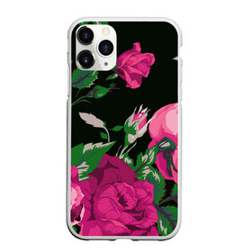 Чехол для iPhone 11 Pro матовый с принтом Розы , Силикон |  | арт | бутон | бутоны | зеленый | краски | кусты роз | рисунок | роза | розовая роза | розовые розы | розовый | розы