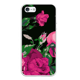 Чехол для iPhone 5/5S матовый с принтом Розы , Силикон | Область печати: задняя сторона чехла, без боковых панелей | арт | бутон | бутоны | зеленый | краски | кусты роз | рисунок | роза | розовая роза | розовые розы | розовый | розы