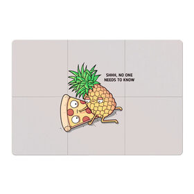 Магнитный плакат 3Х2 с принтом No one needs to know , Полимерный материал с магнитным слоем | 6 деталей размером 9*9 см | hawaiian | hawaiian pizza | pineapple | pizza | pizza with pineapple | ананас и пицца | ананса | гавайская | гавайская пицца | пицца | пицца с ананасом