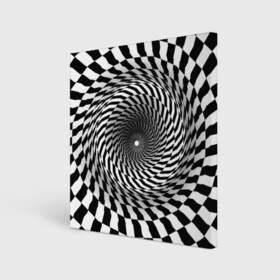Холст квадратный с принтом иллюзия , 100% ПВХ |  | воронка | иллюзия | студентам | тоннель | шахматы