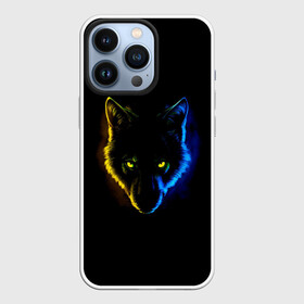 Чехол для iPhone 13 Pro с принтом Гипноз ,  |  | ears | eyes | hypnosis | muzzle | neon | night | view | wolf | взгляд | волк | гипноз | глаза | неон | ночь | уши