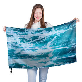 Флаг 3D с принтом Вода волны пена море , 100% полиэстер | плотность ткани — 95 г/м2, размер — 67 х 109 см. Принт наносится с одной стороны | вода | волны | море | морская пена | океан | отдых | пена | пучина
