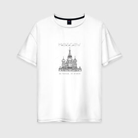 Женская футболка хлопок Oversize с принтом Москва координаты , 100% хлопок | свободный крой, круглый ворот, спущенный рукав, длина до линии бедер
 | координаты | красная площадь | кремль | москва