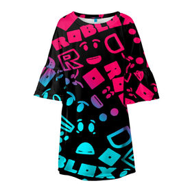 Детское платье 3D с принтом Roblox , 100% полиэстер | прямой силуэт, чуть расширенный к низу. Круглая горловина, на рукавах — воланы | game | roblox | блок | игра | игрушка | лего | персонажи | персонажи из кубиков | роблокс | робот