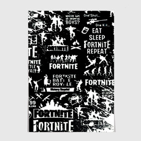 Постер с принтом Fortnite. , 100% бумага
 | бумага, плотность 150 мг. Матовая, но за счет высокого коэффициента гладкости имеет небольшой блеск и дает на свету блики, но в отличии от глянцевой бумаги не покрыта лаком | 2 глава | 2 сезон | fortnite | fortnite 2 | game | боевой пропуск | боевой пропуск 2 сезона 2 главы фортнайт | игра | фортнайт | экшен