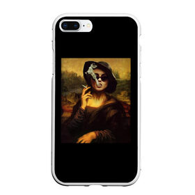 Чехол для iPhone 7Plus/8 Plus матовый с принтом jaKondA , Силикон | Область печати: задняя сторона чехла, без боковых панелей | jakonda | mona lisa | smoking | woman | девушка | джаконда | мона лиза