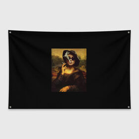 Флаг-баннер с принтом jaKondA , 100% полиэстер | размер 67 х 109 см, плотность ткани — 95 г/м2; по краям флага есть четыре люверса для крепления | jakonda | mona lisa | smoking | woman | девушка | джаконда | мона лиза