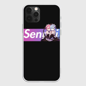 Чехол для iPhone 12 Pro Max с принтом ReZero , Силикон |  | Тематика изображения на принте: anime | glitch | japan | ram | re | rem | rezero | senpai | subaru | waifu | zero | анимация | аниме | вайфу | глитч | глич | мультсериал | мультфильм | семпай | сенпай | сериал | япония