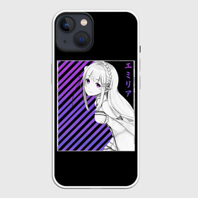 Чехол для iPhone 13 с принтом Re:Zero ,  |  | anime | glitch | japan | ram | re | rem | rezero | senpai | subaru | waifu | zero | анимация | аниме | вайфу | глитч | глич | мультсериал | мультфильм | семпай | сенпай | сериал | япония