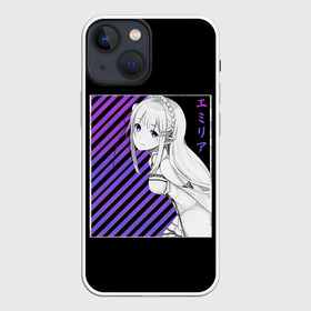 Чехол для iPhone 13 mini с принтом Re:Zero ,  |  | anime | glitch | japan | ram | re | rem | rezero | senpai | subaru | waifu | zero | анимация | аниме | вайфу | глитч | глич | мультсериал | мультфильм | семпай | сенпай | сериал | япония