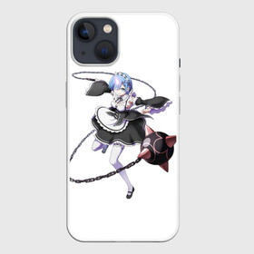 Чехол для iPhone 13 с принтом Re:Zero ,  |  | anime | glitch | japan | ram | re | rem | rezero | senpai | subaru | waifu | zero | анимация | аниме | вайфу | глитч | глич | мультсериал | мультфильм | семпай | сенпай | сериал | япония