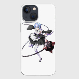 Чехол для iPhone 13 mini с принтом Re:Zero ,  |  | anime | glitch | japan | ram | re | rem | rezero | senpai | subaru | waifu | zero | анимация | аниме | вайфу | глитч | глич | мультсериал | мультфильм | семпай | сенпай | сериал | япония