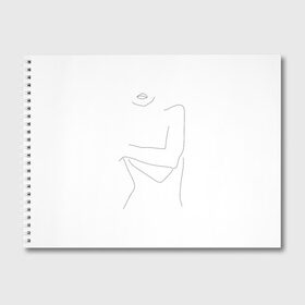 Альбом для рисования с принтом минимализм силуэт девушки , 100% бумага
 | матовая бумага, плотность 200 мг. | Тематика изображения на принте: губы | девушка | женское тело | лицо | лицо девушки | минимализм | одним касанием | чб | черная линия