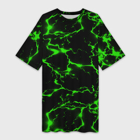 Платье-футболка 3D с принтом Green Flash ,  |  | black | flash | future | lighting | sky | zeus | без надписей | без рисунка | будущее | взрыв | вольт | гром | зевс | молния | небо | огонь | разноцветные | темное | ток | флэш | черное | шаровая молния | электричество