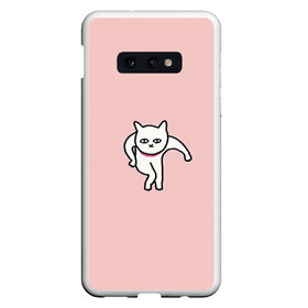 Чехол для Samsung S10E с принтом Ыть , Силикон | Область печати: задняя сторона чехла, без боковых панелей | арт | белая кошка | белый кот | кот | кошка | мем | мэм | рисунок | розовый