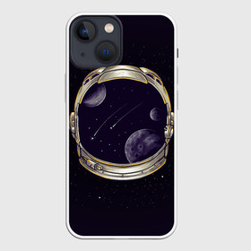 Чехол для iPhone 13 mini с принтом Шлем астронавта ,  |  | alone | astronaut | comet | cosmonaut | falling | galaxy | helmet | planet | space | star | stars | universe | астронавт | вселенная | галактика | звезда | звезды | комета | космонавт | космос | метеорит | одиночество | падающая | планета | 