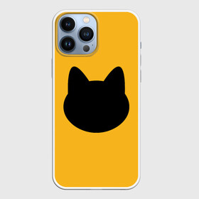 Чехол для iPhone 13 Pro Max с принтом Мордочка коти ,  |  | Тематика изображения на принте: арт | вектор | кот | котёнок | кошка | оранжевый | рисунок | силуэт | тёмный | чёрный