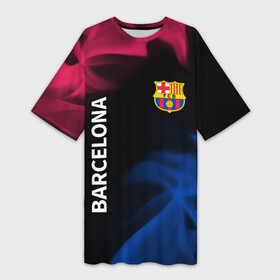 Платье-футболка 3D с принтом BARCELONA   БАРСЕЛОНА ,  |  | barca | barcelona | barsa | barselona | fcb | logo | messi | барса | барселона | знак | клуб | лого | логотип | логотипы | месси | символ | символы | футбол | футбольная | футбольный