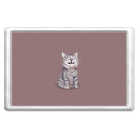 Магнит 45*70 с принтом Котёнок ыыы , Пластик | Размер: 78*52 мм; Размер печати: 70*45 | арт | кот | котёнок | кошка | мем | мемный кот | мемный котенок | мэм | мэмный котёнок | рисунок | серый | серый кот | тёмный | фиолетовый