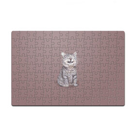 Пазл магнитный 126 элементов с принтом Котёнок ыыы , полимерный материал с магнитным слоем | 126 деталей, размер изделия —  180*270 мм | арт | кот | котёнок | кошка | мем | мемный кот | мемный котенок | мэм | мэмный котёнок | рисунок | серый | серый кот | тёмный | фиолетовый