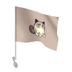Флаг для автомобиля с принтом Великий Grumpy Cat , 100% полиэстер | Размер: 30*21 см | grumpy cat | арт | кот | кот grumpy cat | котёнок | кошка | недовольный кот | рисунок