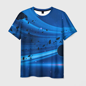 Мужская футболка 3D с принтом Space , 100% полиэфир | прямой крой, круглый вырез горловины, длина до линии бедер | cosmos | meteorite | planet | space | космос | метеорит | планета