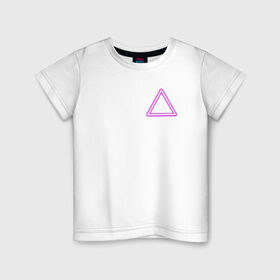 Детская футболка хлопок с принтом Неоновый треугольник , 100% хлопок | круглый вырез горловины, полуприлегающий силуэт, длина до линии бедер | neon | triangel | неон | неоновый треугольник | треугольник