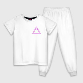Детская пижама хлопок с принтом Неоновый треугольник , 100% хлопок |  брюки и футболка прямого кроя, без карманов, на брюках мягкая резинка на поясе и по низу штанин
 | neon | triangel | неон | неоновый треугольник | треугольник