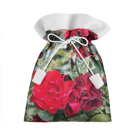 Подарочный 3D мешок с принтом Red Roses , 100% полиэстер | Размер: 29*39 см | bush | floral | flower | garden | green | nature | red roses | бутоны | красная роза | куст | листья | природа | роза | сад | цветение | цветок | цветы