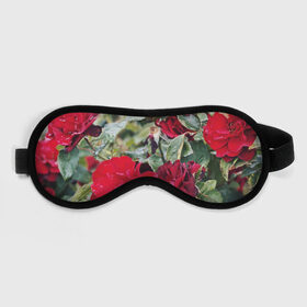 Маска для сна 3D с принтом Red Roses , внешний слой — 100% полиэфир, внутренний слой — 100% хлопок, между ними — поролон |  | bush | floral | flower | garden | green | nature | red roses | бутоны | красная роза | куст | листья | природа | роза | сад | цветение | цветок | цветы