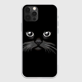 Чехол для iPhone 12 Pro Max с принтом Кошачья моська , Силикон |  | Тематика изображения на принте: арт | вектор | кот | котёнок | кошка | рисунок | черная кошка | чёрный | черный кот | черный котенок