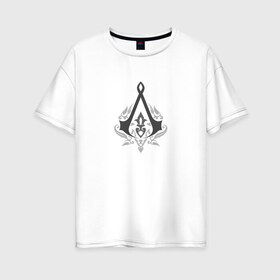 Женская футболка хлопок Oversize с принтом Assassins Creed , 100% хлопок | свободный крой, круглый ворот, спущенный рукав, длина до линии бедер
 | logo | игра