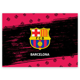 Поздравительная открытка с принтом BARCELONA / БАРСЕЛОНА , 100% бумага | плотность бумаги 280 г/м2, матовая, на обратной стороне линовка и место для марки
 | barca | barcelona | barsa | barselona | fcb | logo | messi | барса | барселона | знак | клуб | лого | логотип | логотипы | месси | символ | символы | футбол | футбольная | футбольный