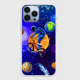 Чехол для iPhone 13 Pro Max с принтом Space bicycle ,  |  | Тематика изображения на принте: astronaut | bicycle | comet | cosmos | earth | jupiter | mars | moon | saturn | space | spacesuit | star | астронавт | велосипед | звезда | земля | комета | космонавт | космос | луна | марс | сатурн | скафандр | юлитер